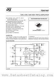TDA7497 datasheet pdf SGS Thomson Microelectronics