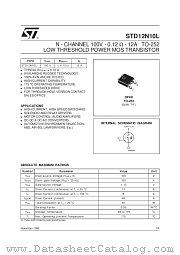 STD12N10L datasheet pdf SGS Thomson Microelectronics