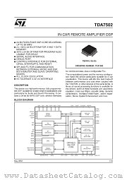 TDA7502 datasheet pdf SGS Thomson Microelectronics
