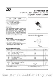 STP80NF03L-04 datasheet pdf SGS Thomson Microelectronics