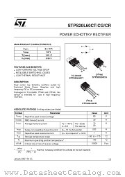 STPS20L60CT datasheet pdf SGS Thomson Microelectronics
