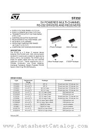 ST232BWR datasheet pdf SGS Thomson Microelectronics