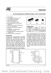 74AC163MTR datasheet pdf SGS Thomson Microelectronics