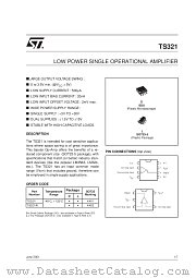 TS321AIDT datasheet pdf SGS Thomson Microelectronics