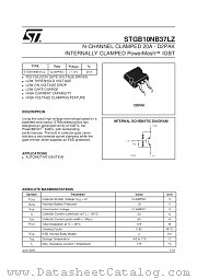 STGB10NB37LZ datasheet pdf SGS Thomson Microelectronics