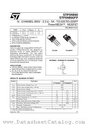 STP5NB90FP datasheet pdf SGS Thomson Microelectronics