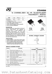 STB4NB80 datasheet pdf SGS Thomson Microelectronics