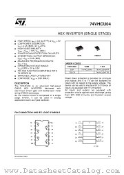 74VHCU04M datasheet pdf SGS Thomson Microelectronics