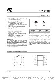 74VHCT04ATTR datasheet pdf SGS Thomson Microelectronics