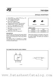 74V1G04CTR datasheet pdf SGS Thomson Microelectronics