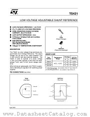 TS431AIZT datasheet pdf SGS Thomson Microelectronics