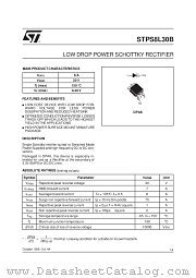 STPS8L30B datasheet pdf SGS Thomson Microelectronics