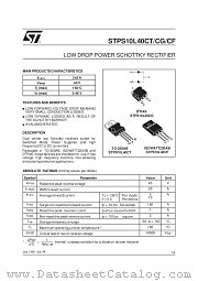 STPS10L40CF datasheet pdf SGS Thomson Microelectronics