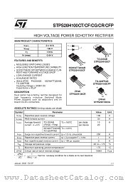 STPS20H100CF datasheet pdf SGS Thomson Microelectronics