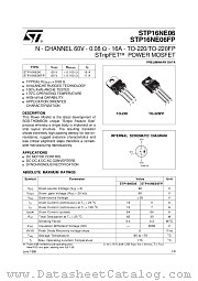 STP16NE06 datasheet pdf SGS Thomson Microelectronics