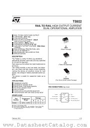TS922AIPT datasheet pdf SGS Thomson Microelectronics