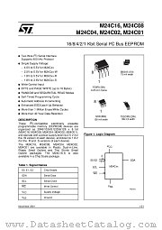 M24C01-R datasheet pdf SGS Thomson Microelectronics