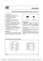 74LVQ125MTR datasheet pdf SGS Thomson Microelectronics