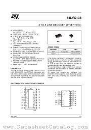 74LVQ138MTR datasheet pdf SGS Thomson Microelectronics