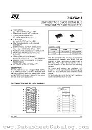 74LVQ245MTR datasheet pdf SGS Thomson Microelectronics