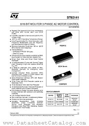 ST92141 datasheet pdf SGS Thomson Microelectronics