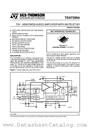 TDA7296A datasheet pdf SGS Thomson Microelectronics