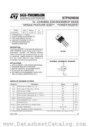 STP50NE08 datasheet pdf SGS Thomson Microelectronics