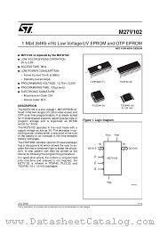 M27V102 datasheet pdf SGS Thomson Microelectronics