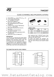 74AC257MTR datasheet pdf SGS Thomson Microelectronics