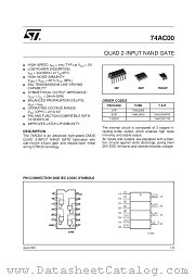 74AC00MTR datasheet pdf SGS Thomson Microelectronics