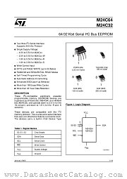 M24C64-W datasheet pdf SGS Thomson Microelectronics