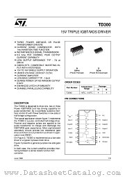 TD300IDT datasheet pdf SGS Thomson Microelectronics