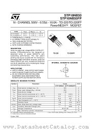 STP10NB50FP datasheet pdf SGS Thomson Microelectronics