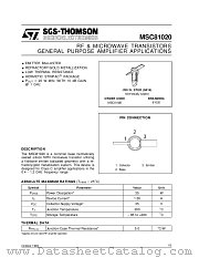 MSC81020 datasheet pdf SGS Thomson Microelectronics