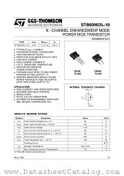 STB60N03L-10 datasheet pdf SGS Thomson Microelectronics