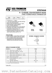 STB7NA40 datasheet pdf SGS Thomson Microelectronics
