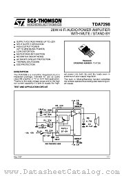 TDA7298 datasheet pdf SGS Thomson Microelectronics