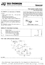 TBA810 datasheet pdf SGS Thomson Microelectronics