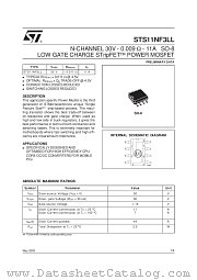 STS11NF3LL datasheet pdf SGS Thomson Microelectronics