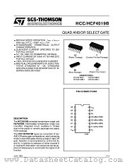 HCF4019B datasheet pdf SGS Thomson Microelectronics
