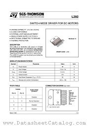 L292 datasheet pdf SGS Thomson Microelectronics