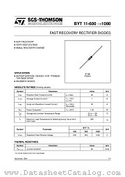 BYT11-800 datasheet pdf SGS Thomson Microelectronics