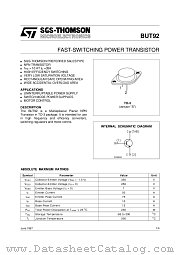 BUT92 datasheet pdf SGS Thomson Microelectronics