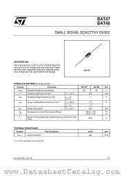 BAT47 datasheet pdf SGS Thomson Microelectronics