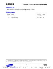 K7A801801A datasheet pdf Samsung Electronic