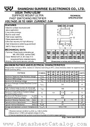 US3M datasheet pdf Shanghai Sunrise Electronics