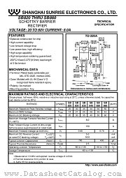SB850 datasheet pdf Shanghai Sunrise Electronics