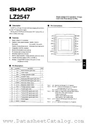 LZ2547 datasheet pdf SHARP