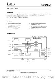 U4283BM datasheet pdf TEMIC