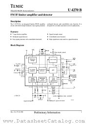 U4270B datasheet pdf TEMIC